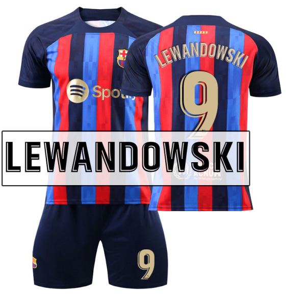 22-23 sæson Barcelona fodboldtrøjesæt - nr. 9 LEWANDOWSKI#22 No.9 LEWANDOWSKI #22