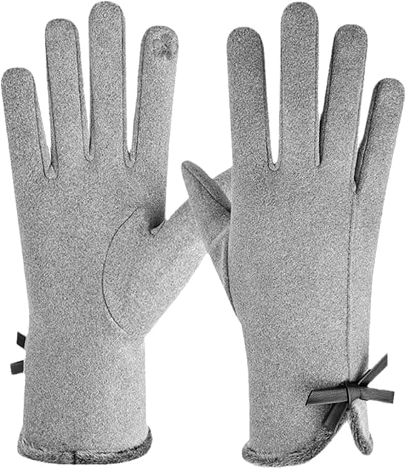 Damer Touchscreen Handsker - Vintervarme Touchscreen Handsker Damer Termiske Handsker Pelsmanchet Fuld Finger Vanter til Kvinder Piger Texti