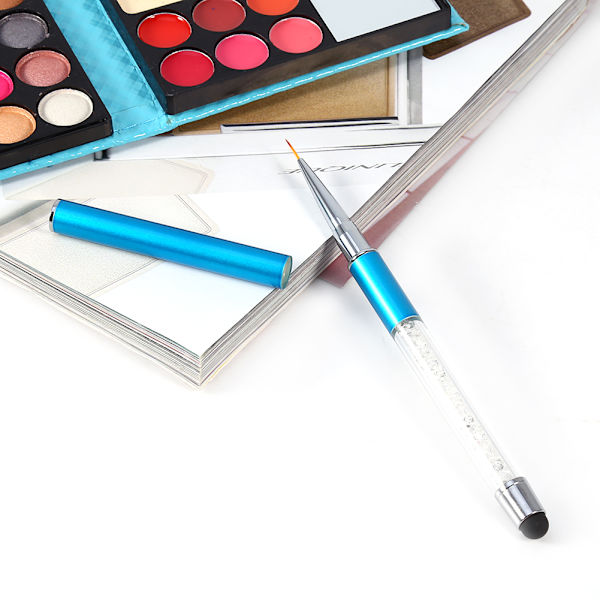 Nagel UV-borste Fiberhår Manikyr Akryl Gel Byggare Målningsritning Liner Designverktyg (Blå)