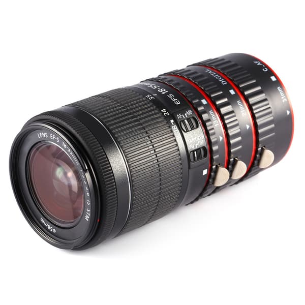 Rød autofokuserende AF makro forlængerrør sæt ringadapter til Canon EF EFS objektiv