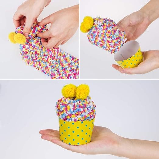 3 Par DIY Gave-Strømper til Kvinder Pige Fuzzy Fluffy Strømper Vinter Slipper Strømper Med Gaveæsker Cupcake