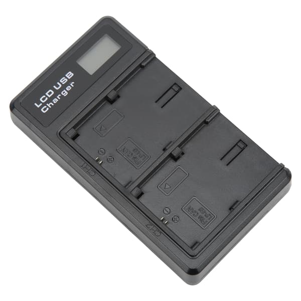 LCD dobbelt USB-oplader med TypeC-interface til LPE6 model kamera batterioplader