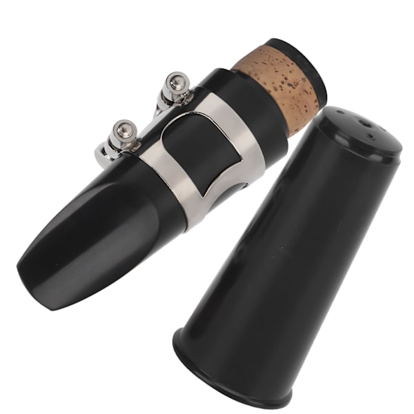 Klarinet Mundstykke Kit ABS Ligatur Puder Reed Cap Musikinstrument Tilbehør (Sort)
