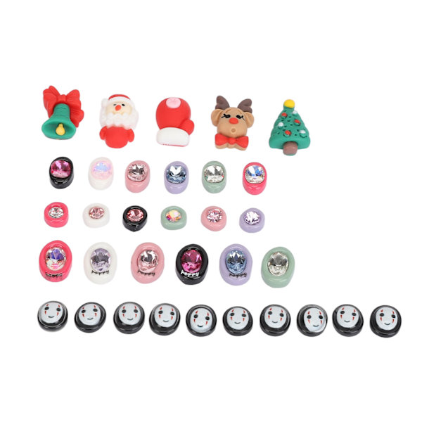 5 pakke tegneserie neglekunst charms søde flere former skinnende harpiks negle rhinestones dekorationer