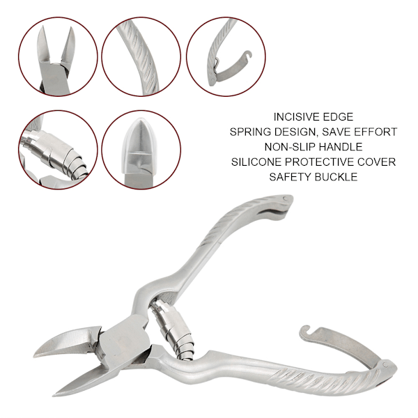 Rostfritt stål död hud tång sax ingrown tånaglar paronychia behandling nagelband nageltång silver