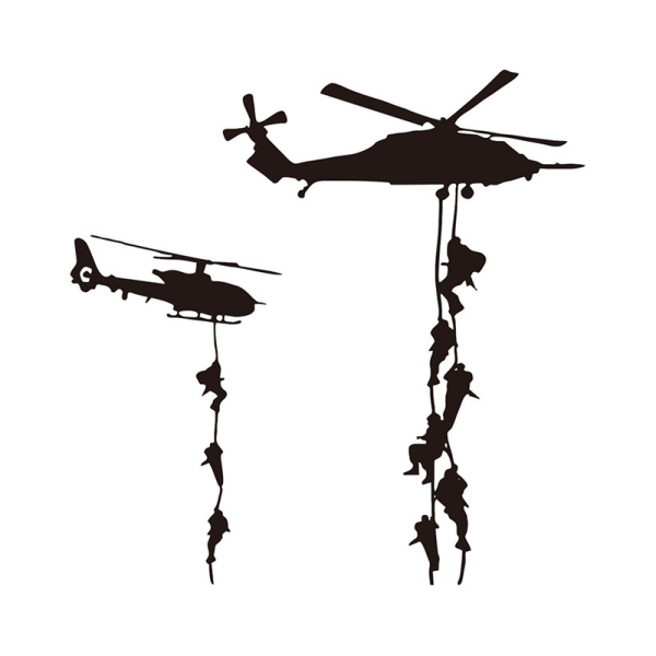 Cool Helicopter Army Soldier Wall Decal Vinyl Art Decal Vinyl Quote Children and Youth Marines Family Living Room Home Decoration Wall