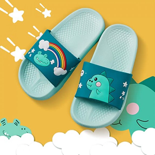 Pojkar och flickor sandaler tofflor dinosaurie sommar halkfri mjuk simbassäng utomhus strand inomhus badrum bad dusch ---- Ljusgrön（Storlek 26/27）