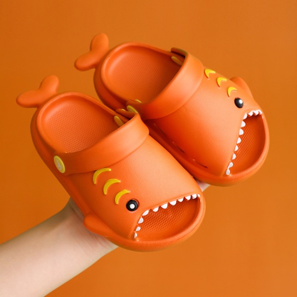 Sandal för småbarn pojkar flickor Slide Sandal Dinosaur Småbarn Flip Flops Utomhus Inomhus Hem Barn Sommar Vattenskor-----Orange（140 Yard）