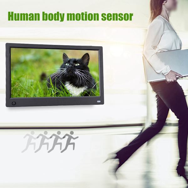 11,6\" HD Multifunktionell Digital Fotoram Albumspelare Rörelsesensor -240V (svart,)