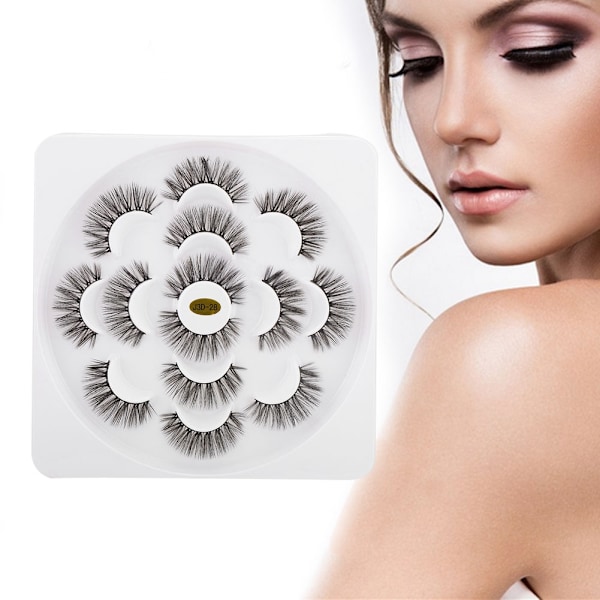 7 par 25mm 3D Mink Lashes Naturliga Långa Falska Ögonfransar Makeup Extension Ögonfransar (J3D-28)
