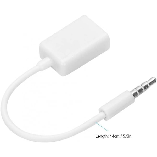 3,5 mm:n urosännöllä varustettu liitäntäkaapeli USB-naarasliitäntään, USB-naarasliitäntä 3,5 mm:n urosliitäntään, 3,5 mm:n apuliitäntäsovitinkaapelin muuntaja
