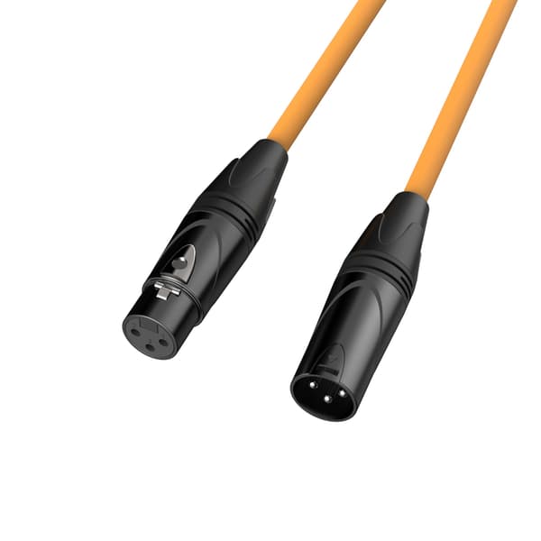 3-polet XLR han til hun stikforbindelse mikrofon lydforlængerkabel ledning (orange, 1m)