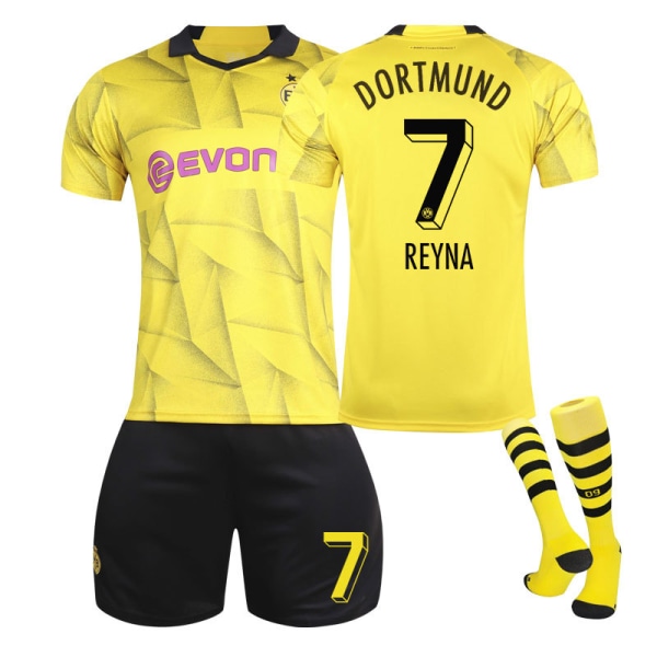 Dortmund Special Edition Børne-/Voksen Fodboldtrøje Sæt med Strømper 23/24 Sæson 7 REYNA barnstorlekar28