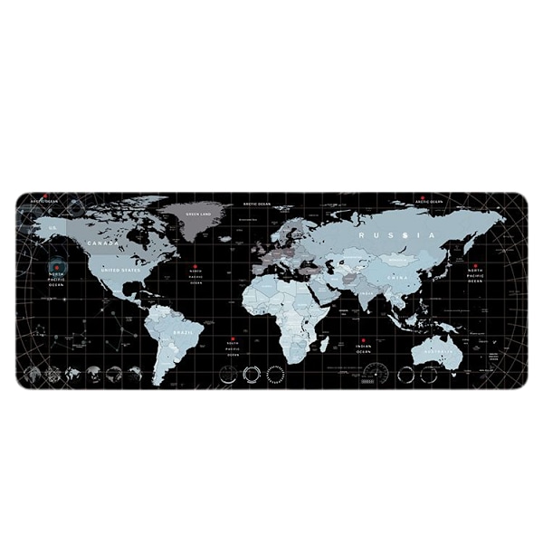 Oyun Mouse Pad'i, 80 x 30 cm, Dünya Haritası Kaymaz Taban Doğal Kauçuk, Her Fare, Klavye ve Dizüstü Bilgisayar için Sağlam ve Pürüzsüz