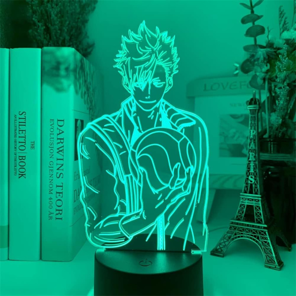Anime-lamppu Kuroo Tetsurou 3D LED-illuusio akryyli yövalo lastenhuoneen sisustukseen 16 väriä vaihtuvat kaukosäätimellä luova valaistus lapselle