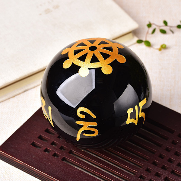Obsidian Crystal Ball för Fengshui Ball, Meditation, Crystal Healing, Divination Sphere, Heminredning, 100 % naturligt (40 mm)