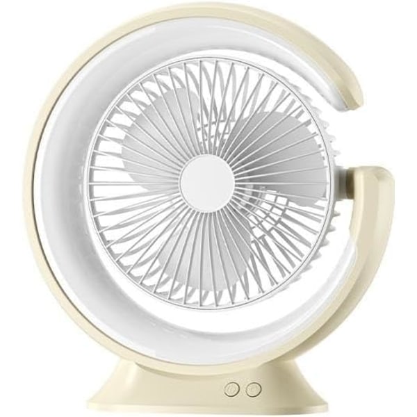 Pieni pöytätuuletin ja yövalo 2 IN 1, tuuletin USB-virtalähde Kannettava tuuletin 3 nopeutta 3-värisellä LED-yövalolla, vahva ilmavirta Mini tuuletin Rot Khaki