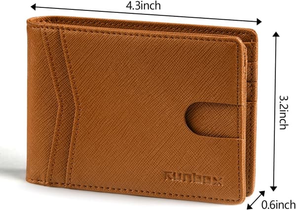Plånböcker för män 15 kortfodral Slim Rfid Läder 2 ID-fönster med presentförpackning Herrtillbehör
