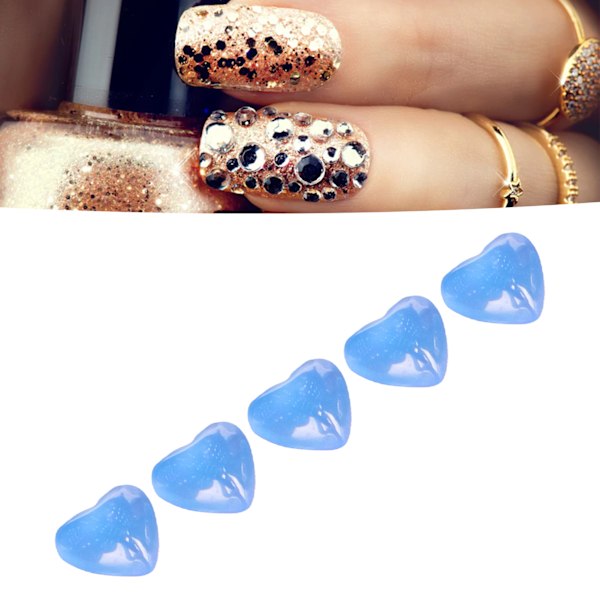 10 påsar hjärtformad nageldekoration DIY harts utsökt söt ljusförändring nageldekoration för kvinnor blå