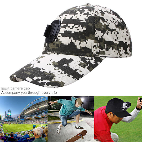 Nylon Bärbar Mjuk Lätt Sport Kamera Hatt Fäste Hållare Mössa Montera Tillbehör för DJI Osmo Action/GoproKamouflage Grön