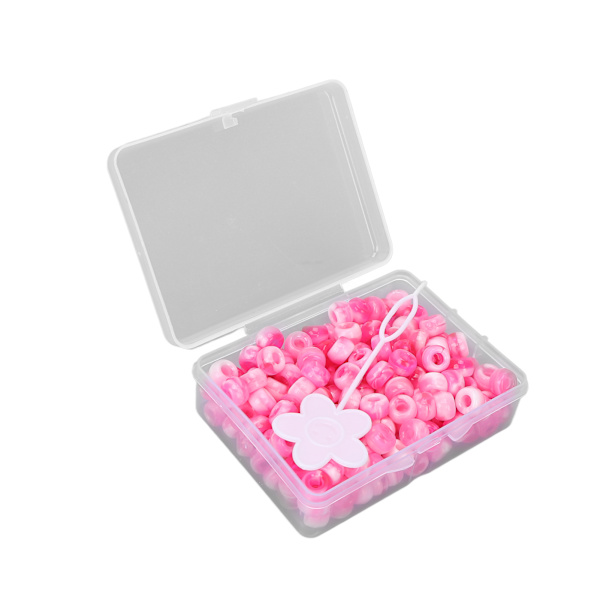 Pony Beads Kit Candy Color DIY Smykkefremstilling Perler Hår Perler til Armbånd Halskæde Håndværk FremstillingPink