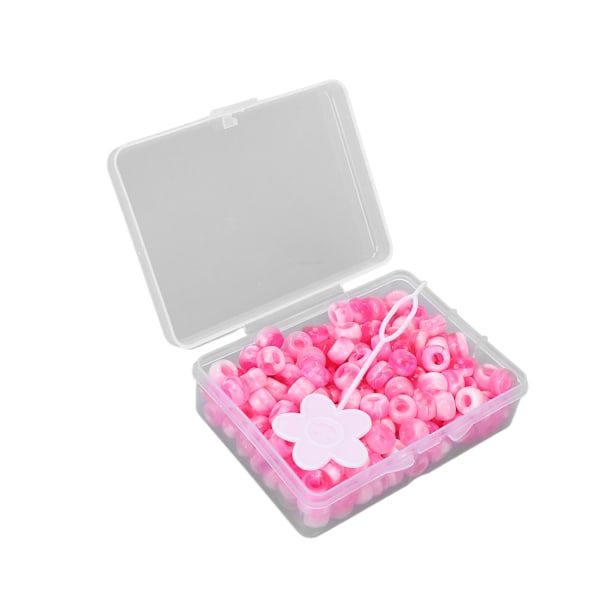 Pony Beads Kit Candy Color DIY Smykkefremstilling Perler Hårperler til Armbånd Halskæde Håndværk FremstillingPink