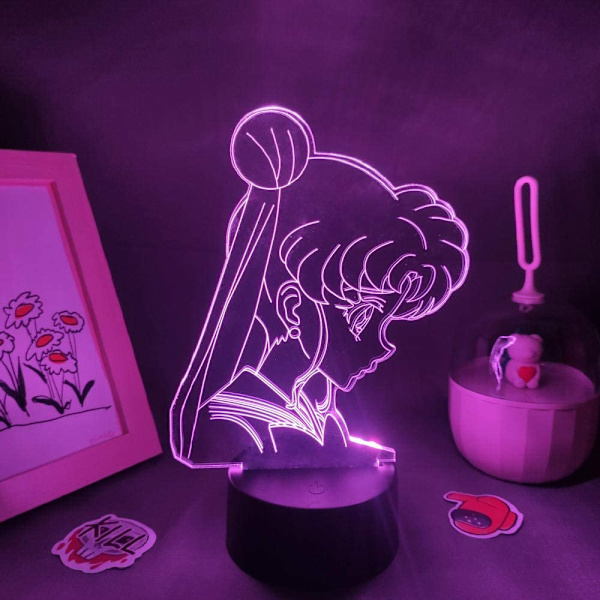 3D LED Lampe 3D Illusion Lampe Anime Sailor Moon 3D Lampe Sailor Moon LED Natlampe til Børn Pige Soveværelse Dekoration Manga Jul Fødselsdag