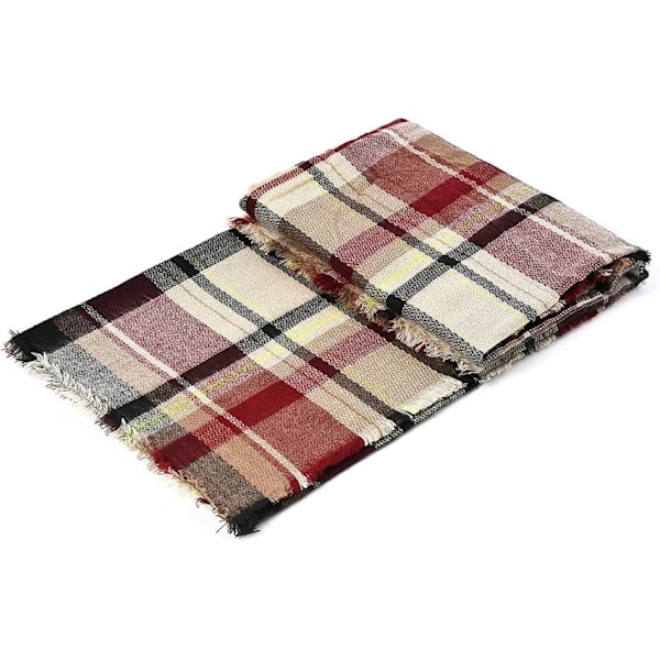 Dames Efterårs- og Vintertørklæde Tartan Tassel Blød Varmt Tæppe Tørklæder Damesjal Wraps