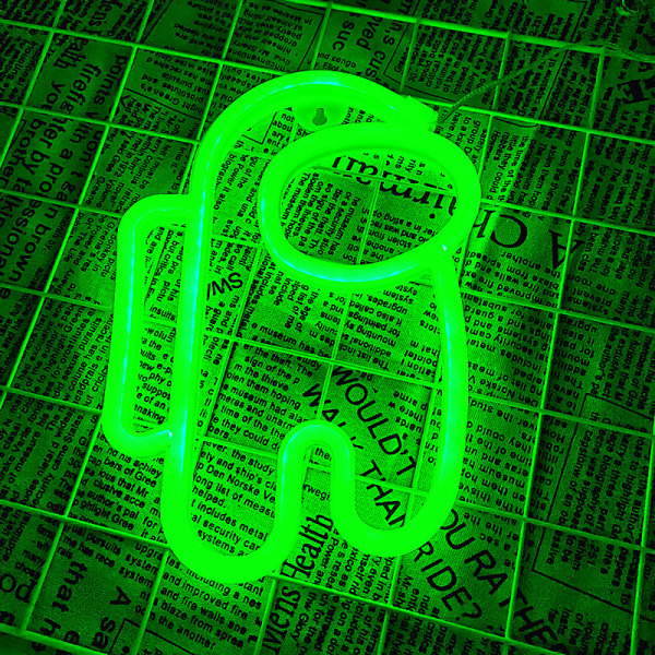 Alien Neon Skylt Ljus Astronaut Neon Skyltar USB eller Batteridriven för Barns Rum Sovrum Bar Restaurang Spelrum Jul (grön)