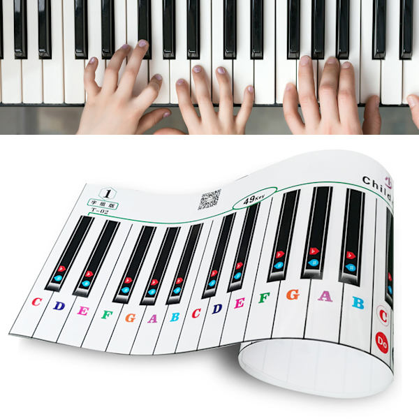 88-näppäiminen Simuloitu Paperinen Elektroninen Keyboard-Tarra Lapsille Pianon Harjoitteluun (T-2)