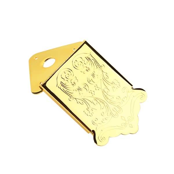 Mandolin Guitar Tailpiece med skrue Instrument Reservedel Tilbehør (Guld)