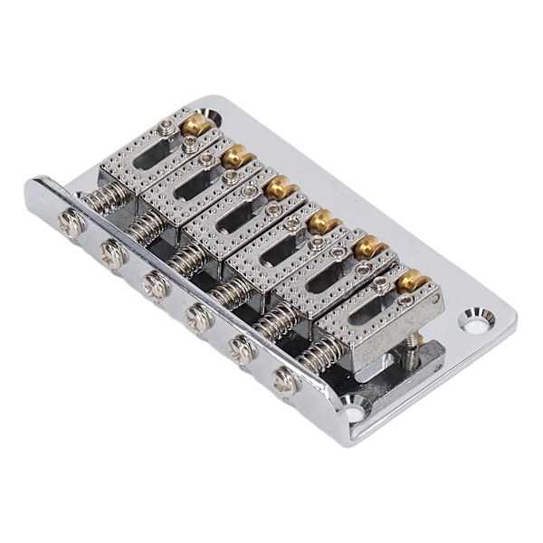 Hardtail Saddle Bridge 6 String 78mm Zinklegering Koppar Elektrisk Gitarr Bridge för Utbyte Silver