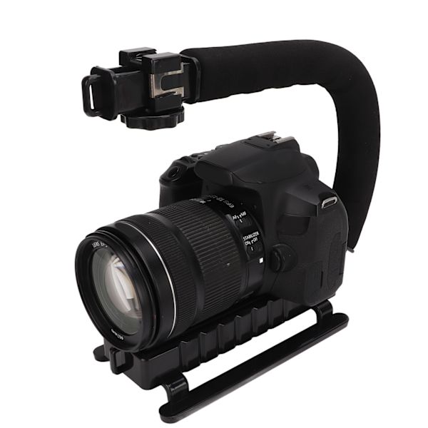 PULUZ U C-formad videostabiliserande handgrepp ABS-svamp svart handhållen fotografering Accoessory för mikrofilmer