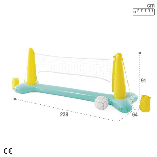 Oppusteligt Pool Volleyball Spil, Flydende Legetøj til Svømning, til Sø, Baghave, Fest, Grøn