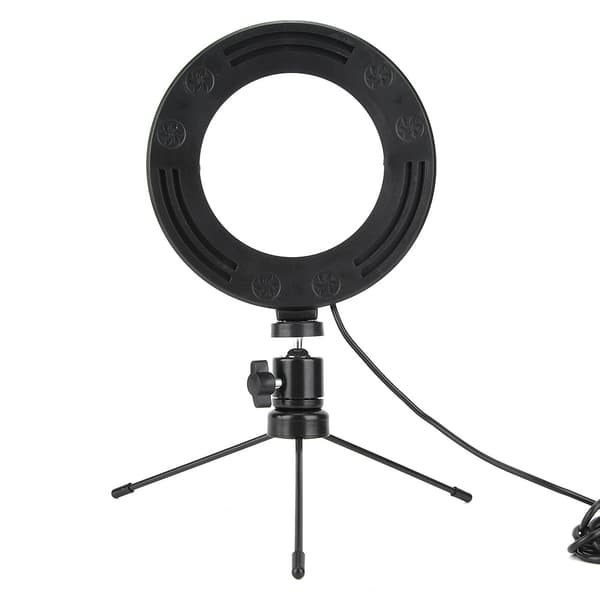 6 tommer 3-tilstande dæmpbar USB LED Video Ring Light Makeup Live Belysningssæt med Bordstativ
