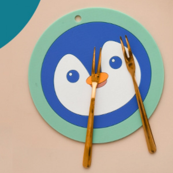 Sæt med 6 søde coaster-måtter i silikonegummi med ansigter - isolerede, fleksible, holdbare, skridsikre varmeunderlag til drikkevarer - bryllupsgave