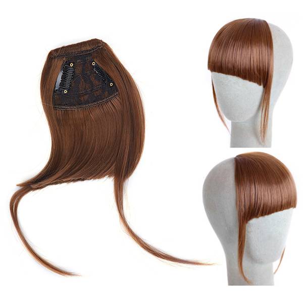 Flickor Falska Lugg Hår Extensions Lugg Spårlös Clip On Syntetisk Blunt Lugg Hårbit