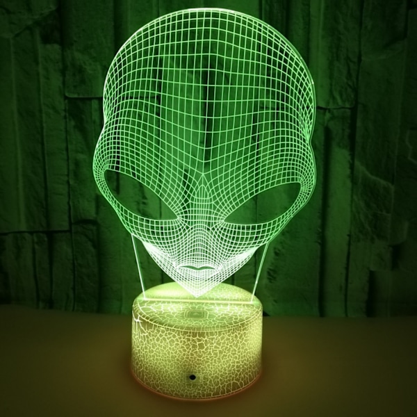 Qinwei 3D Yövalot 16 Väriä Vaihtuvat Himmennettävät Alien-Lelut Älykkäällä Kosketuskaukosäätimellä Pojille ja Tytöille (Crack Seat)