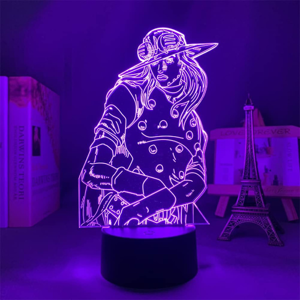 WJ 7/16 farger USB LED-lampe Manga Figur Gyro Zeppeli Anime 3D lys berøring fjernkontroll bryter akryl illusjon nattlys for soveromdekor