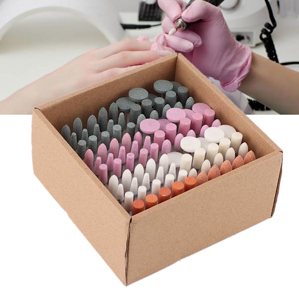 100 st professionella nagelborr set manikyr pedikyr nagelpolering tillbehör