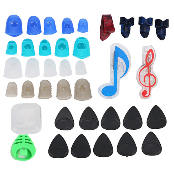 Gitarrfingerskydd Set Tumgrepp Musik Sida Klipp Instrument Tillbehör för Bas BanjoM02227