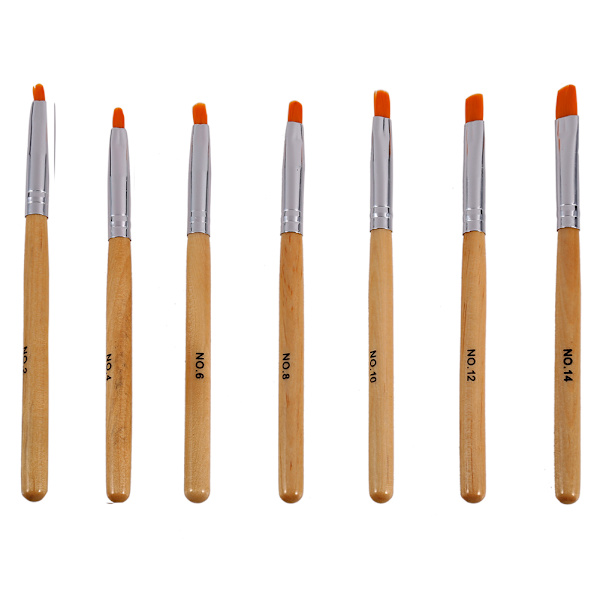 7 st Nail UV-penselplatt huvud Manikyr Falska spetsar Akryl Gel Målningsritningsdesignverktygssats