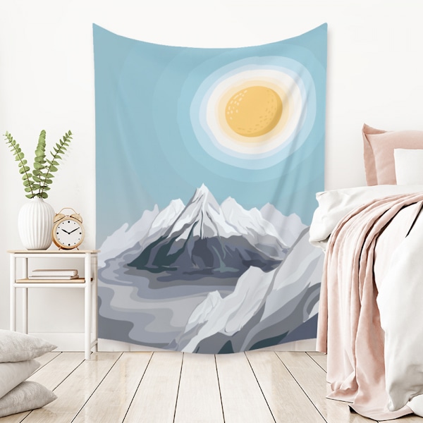 Wekity Bjerge Gobelin Æstetisk Kunst Hjem Baggrund Stof Dekoration Gave Gobelin til Stue Soveværelse Dekoration (1,  59 X 79 tommer)