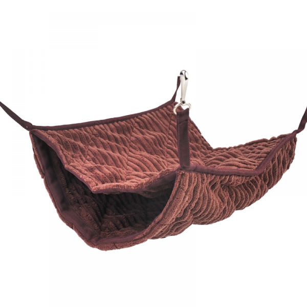 Lintupesän riippuva hammock-vuode lelu lemmikkieläimelle, papukaija rakastava lintu hamsteri ja muut pienet lemmikkieläimet tarvikkeet plushi hammock (ruskea)