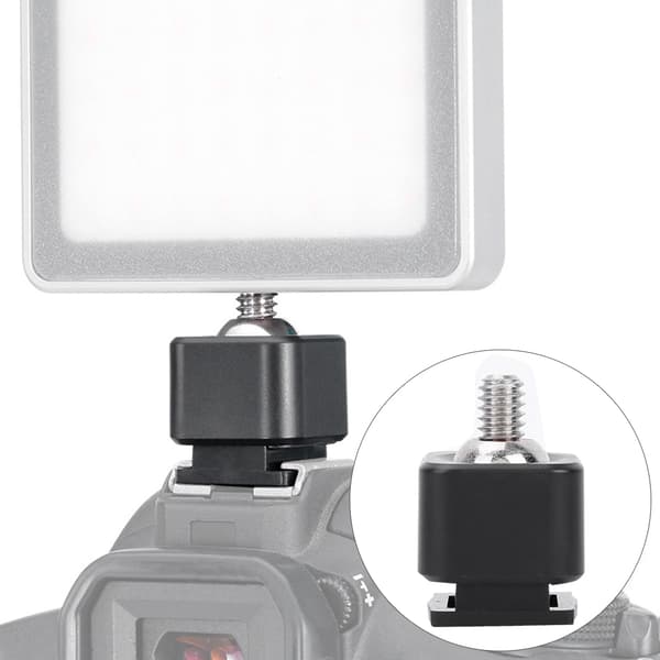Ulanzi LED-fotolys stativkulehodefeste blitsskoadapter for kamera 1/4 tommers skrue