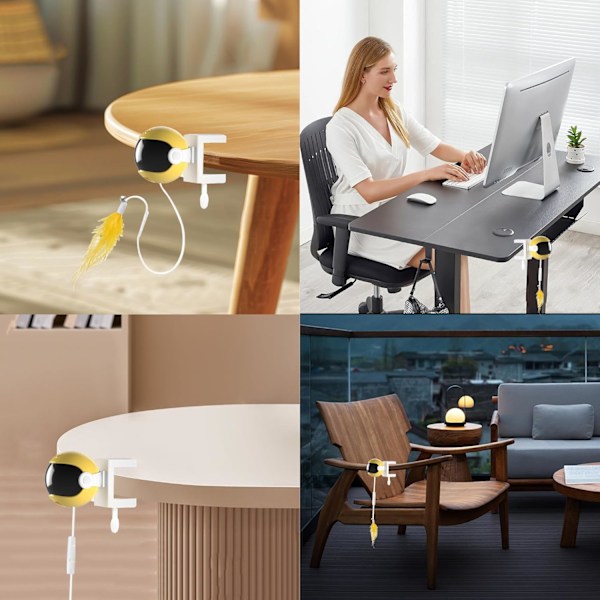 Interaktiva kattleksaker designade för innekatter, mobila kattsfärer med automatisk lek, leksaker designade för små och medelstora katter yellow