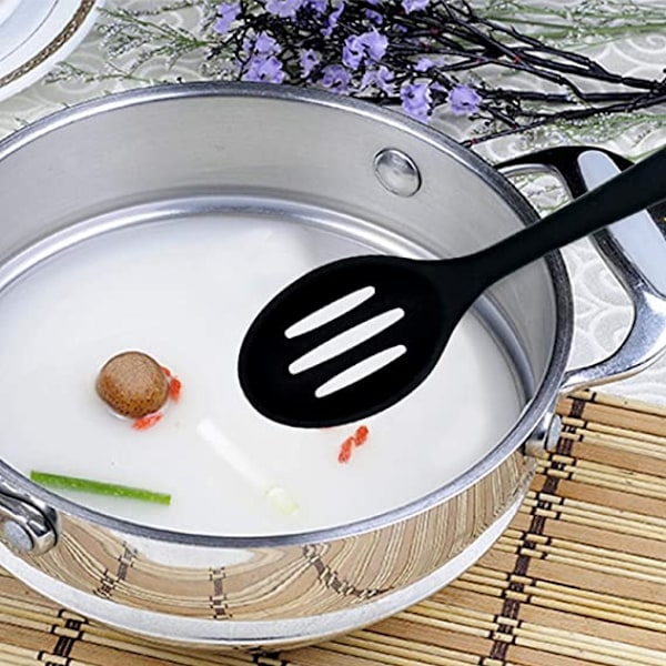 Silikone Non-Stick Røre- og Spiseske Sæt, 2-delt, Bpa-fri, Høj Varmebestandig, Bruges Til Omrøring og Servering