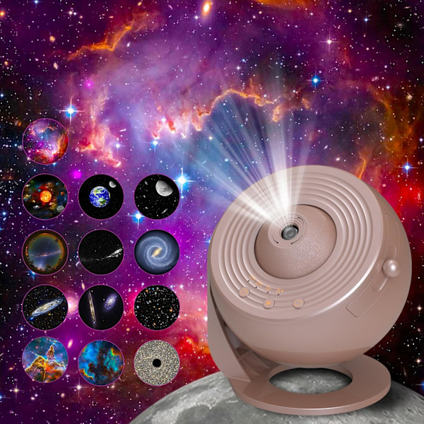 Galaxy Projektor, 13 i 1 HD Planetarium Galaxy Stjerneprojektor til Soveværelse, 360° Roterende Stjerneprojektor Galaxy Lys med Justerbar Rose Gold