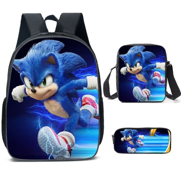 SONIC reppu Sonic alakoulureppu 3-osainen anime-sarjakuvareppu olkalaukku kynäpussi Style H three-piece