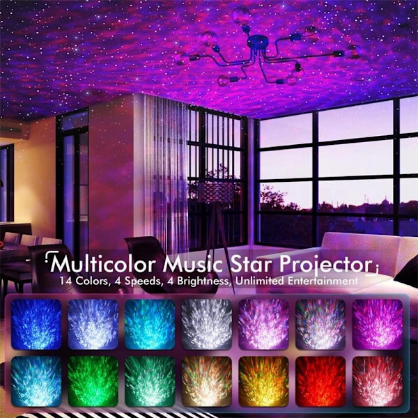 Stjernehimmelprojektor, Stjernehimmeldekoration Galaxyprojektor Dinosauræg med Bluetooth Led Nebula Light